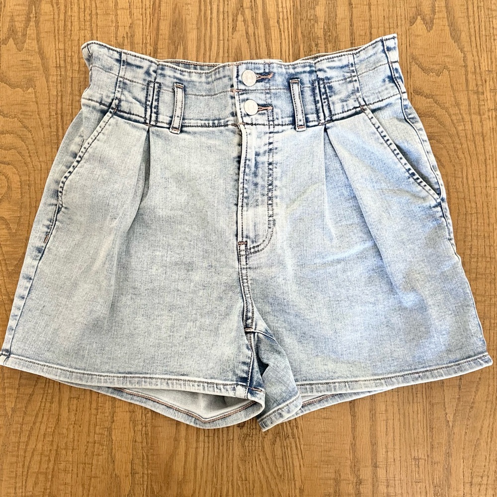 Express Light Blue High Waist Women Shorts